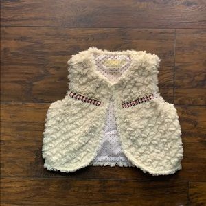Cream fur vest